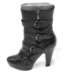 Boutique | Black | Buckle | Mid Calf Boots